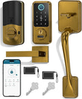 Hornbill Keyless Entry Door Lock, Smart Front Door Lock Set, Smart Deadbolt Keypad Handle Set for Home/House/Airbnb/Office, Auto-Lock,Bronze Brown