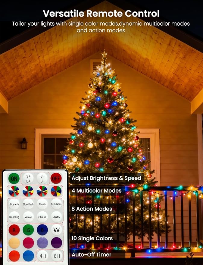 Fairy Lights 32.8FT 400LED, USB Powered Firecracker Cluster String Lights, Multicolor Twinkle Light with Remote, Waterproof LED Light for Christmas Tree Party Bedroom Window DIY Decor