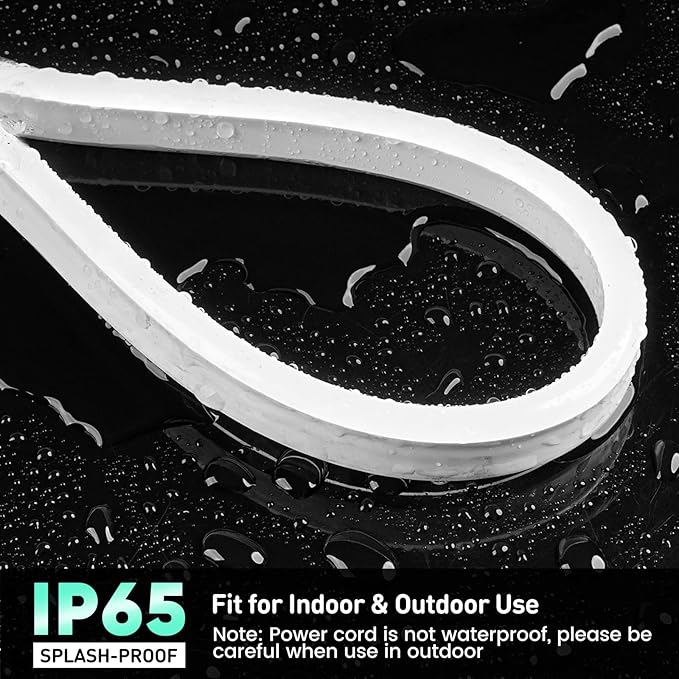 GZBtech Flexible LED Neon Rope Lights 82FT,AC 110-120V Waterproof Strip Light, 120 LEDs/M Cuttable Connectable Neon Lighting for Indoor Outdoor Home Decor/Commercial Use-Cold White 25M, ETL Listed