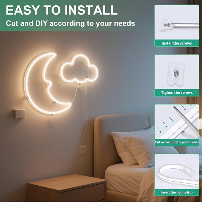 16.4FT Warm Neon Light Strip Waterproof, 5V USB Led Strip Lights with Touch Controller, Cuttable Flexible Silicone Neon Neon Rope Lights for Bedroom, Party, Home Decor