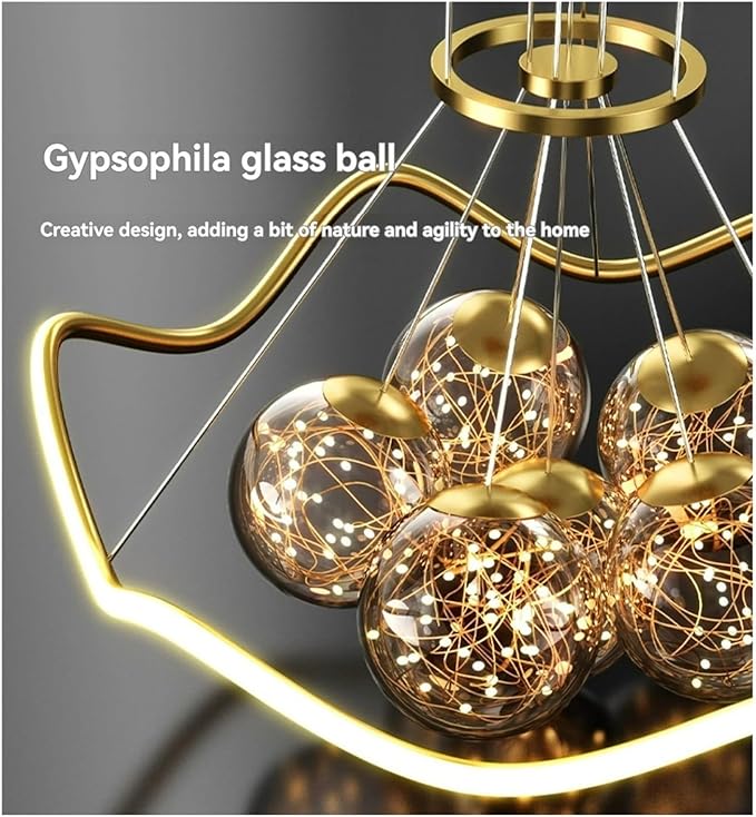Modern Living Room Warm Bedroom Dining Room Chaner Led Indoor Lighting Nordic Creative Decorative Bright Lamps,Modern (3 Colors Changeable D80cm)