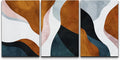 wall26 Wall Art Print Set Wavy Brown, Blue & White Geometric Landscape Patterns Shapes Digital Art Modern Art Boho Scenic Relax/Calm for Living Room, Bedroom, Office - 16"x24" x 3
