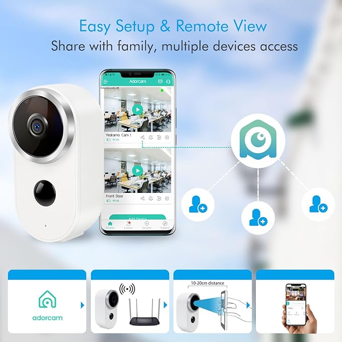 Solar security cameras wireless outdoor, Battery Powered WiFi IP Cameras for Home Security with Night Vision, PIR Motion Detection Alert, 2-way Talk, IP65 Waterproof Live View Dome Surveillance Camera