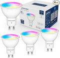 Lightinginside GU10 Smart Light Bulbs 50W Equivalent, 38°Beam Angle, Smart Bulb Works with Alexa/Google Home/SmartLife, 5W 420LM, RGBCW Bluetooth Spotlight Track Light, 2.4G WiFi, ETL Listed, 4PCS