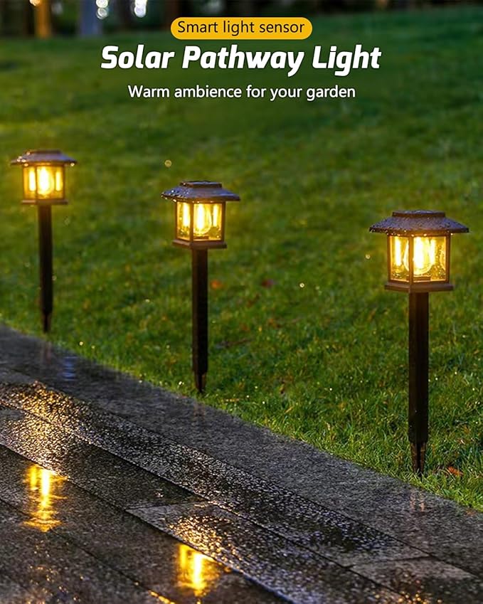 Albelt Solar Pathyway Lights Outdoor, 8 Pack Waterproof Solar Garden Lights with Auto On/Off, Landscape Lighting for Garden, Yard, Pathway, Patio, Driveway Decor