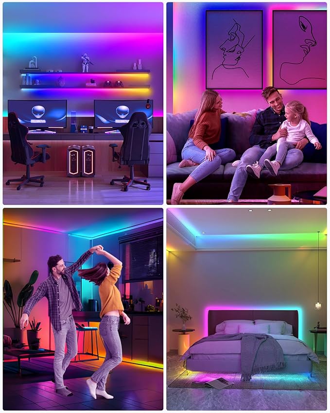 ALITOVE 16.4FT WS2812B LED Strip Individually Addressable 300 Pixels Strip Light 5V Upgraded Adhesive RGB IC LED Tape Light IP20 (Power Supply and Controller Need to be Purchased Separately)
