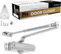 Automatic Door Closer Adjustable Size 3 Spring Hydraulic Auto Door Closer Residential Garage Suite Entry UL Listed Fire Rated Latch Speed Power 3 (Aluminum)