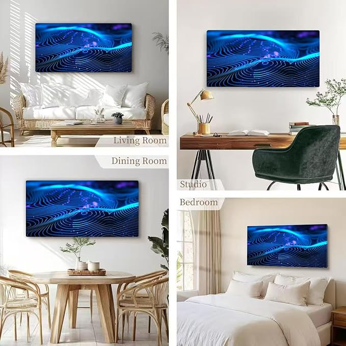 Wibinuki Wall Art Wall Decor Wall Paintings Da Flow And Technology. s of innovion, AI, cloud technology for Living Room Bedroom Bathroom Home Decor Can Be Hung Directly 20"x 40"