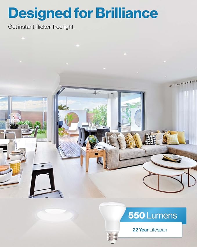 Sunco 10 Pack BR20 LED Bulb Dimmable, Small Recessed Lighting Bulbs, R20 Mini Flood Light Indoor, 550 LM, 7W (50W Equivalent), 2700K Soft White, E26 Base, Can Light for Home, Kitchen, Bedroom UL