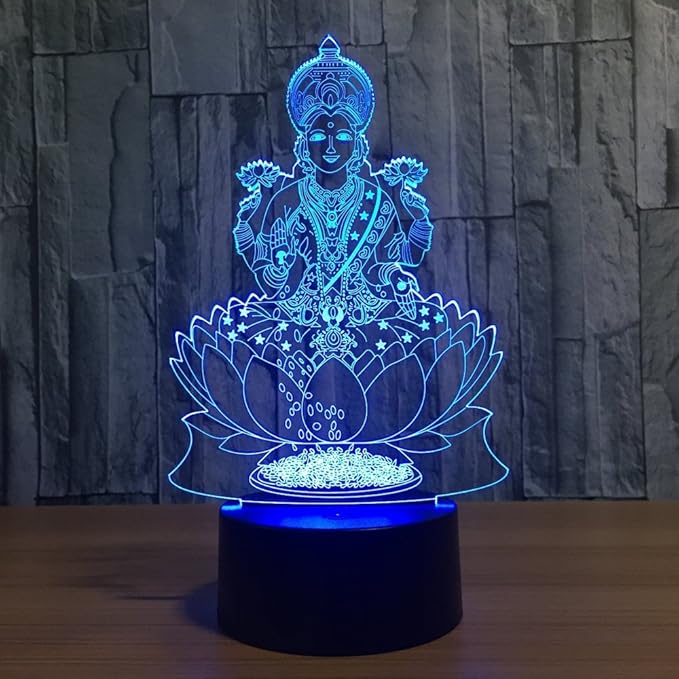 Optical Illusion 3D Buddha Statue Night Light 16 Colors Changing USB Power Remote Control Touch Switch Decor Lamp LED Table Desk Lamp