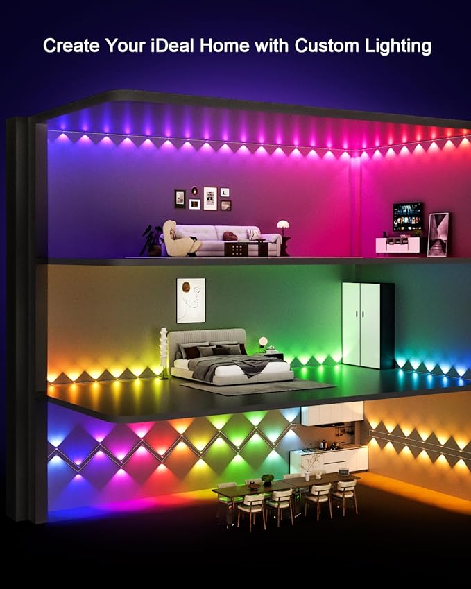 Smart Permanent Outdoor Lights, 200FT 120LEDs Color Changing RGB IC Wall Lights, APP & Remote Control, Music Sync, Dynamic Lighting for House, Living Room, Ceiling, Eave Party Xmas Decor