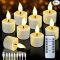 Rechargeable Flickering Flameless Candles, 8 Pcs Fake Electric Tea Lights with Remote Control and Timer, Safe & Realistic Flame Effect LED Candles for Party, Wedding, Aniversary, Easter Decor