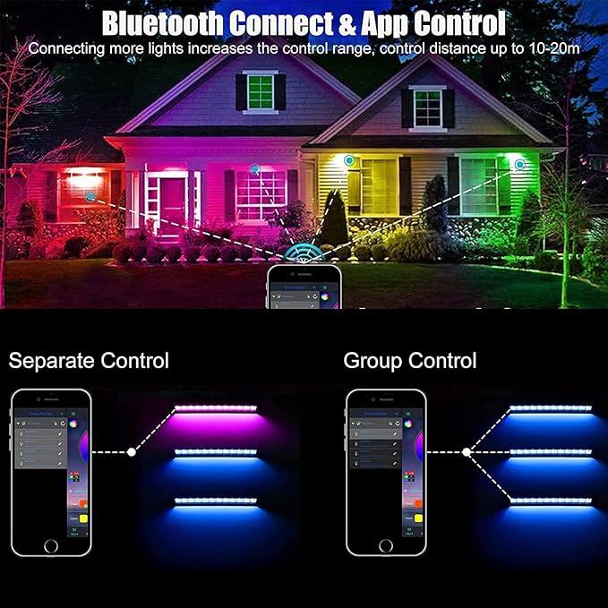 50W RGB Wall Washer Light, RGB Light Bar LED Smart Wall Lights with Remote Control Waterproof IP66 Dimmable LED Flood Light Bar Indoor Lights for Building, Stage, Wedding, Party