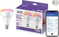 WiZ Connected 65W BR30 LED Smart Light Bulbs - Connects to Your Wi-Fi - E26 Smart Bulb - Control with Voice or App + Activate with Motion - Matter Compatible - 2 Pack