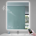 BYECOLD Smart Bathroom Mirror with Bluetooth Wi-Fi Enabled Weather Display, 32”X 40” Fog Free, LED Light Vanity Mirror Backlit Frameless Lighted Touch Sensor Makeup for Wall - Vertically Only