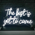 The Best is Get to Come LED Neon Signs for Wall Decor Neon Wall Art Acrylic LED Lights with Hanging Chain Light Up for Bedroom Decor Graduation Bar Pub Wedding Party 5V USB Powered Dimmable