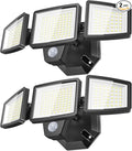 LED Security Lights Motion Sensor Outdoor Lights, 6500K Daylight, IP65 Waterproof, Dusk to Dawn, 3-Head Motion Detected Flood Light for Garage, Yard, Porch, 2Pack