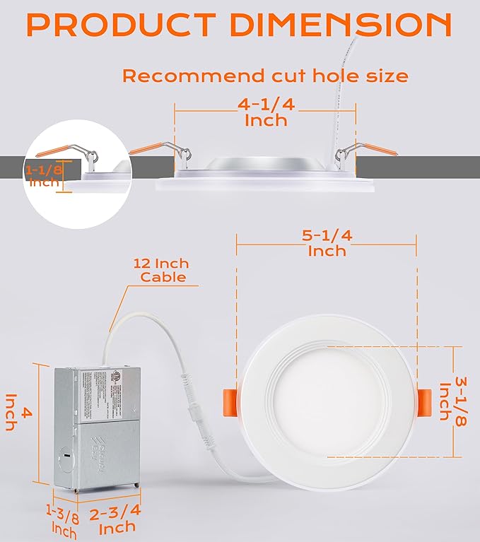 CLOUDY BAY [4 Pack] 4 Inch RGB Smart Recessed Lighting with Gradient Accent Light and Night Light,13W Recessed Lights Ultra-Thin Can-Killer Downlight, Compatible with Alexa and Google Home Assistant