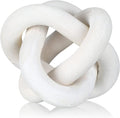 3 Link Wood Knot Decor Rustic Home Décor Accents Hand Carved Coffee Table Decoration, Boho Chain Link Decoration, Modern Shelf, Rustic Objects for Home Living Room Bedroom(White)
