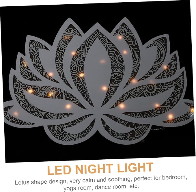Mandala Lotus Yoga Night Light LED Decorative Bedside Lamp for Bedroom Living Room and Yoga Studio Atmosphere Lighting
