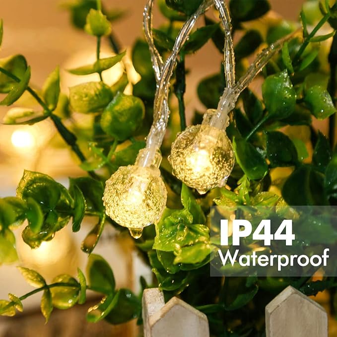 Merdeco Plug in 10ft 20 LED Globe String Lights Indoor Outdoor Decorative Fairy Lights Warm White for Birthday Party Wedding Anniversary Christmas