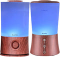 BlueHills Premium Set of Two Large 2000 ML XL Essential Oil Diffusers Humidifier Combo for Large Room Home with Décor LED Lights Great Gift – Value Pack of Dark Wood Grain.
