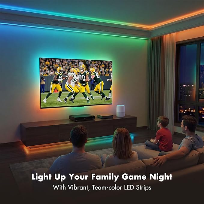Led Lights for Bedroom 200FT Smart IC+RGB, Music Sync Color Changing Strip Lights, 24Key Remote+App Control Light Strip for BedHead,Underbed,Ceiling,Background Wall(2Rolls of 100FT)