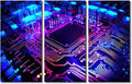 TUMOVO 3 Pieces Wall Art Circuit Board Pictures Paintings Canvas Print Semiconductor Chip Posters and Prints Modern Artwork Contemporary Home Decor Framed Ready to Hang, 60" Wx40 H