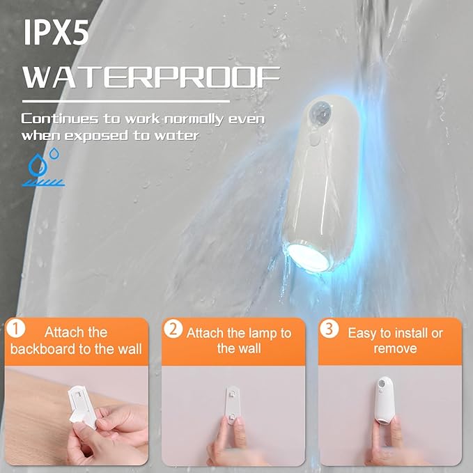 ONXE Toilet Night Light Motion Sensor, 8 Color Changing LED Wall Motion Sensor Light Indoor Bathroom Accessories Decor, Inside Toilet Lights Unique Gadgets for Men Kids Birthday Gifts 3 Pack