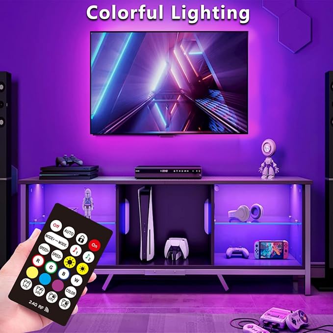 LED Lights for TV Backlight, 16.4ft RGB LED Light for 45-75 Inch TVs, Music Sync Bluetooth APP/RF Remote Control Strip Lights USB Powered for Bedroom/Gaming