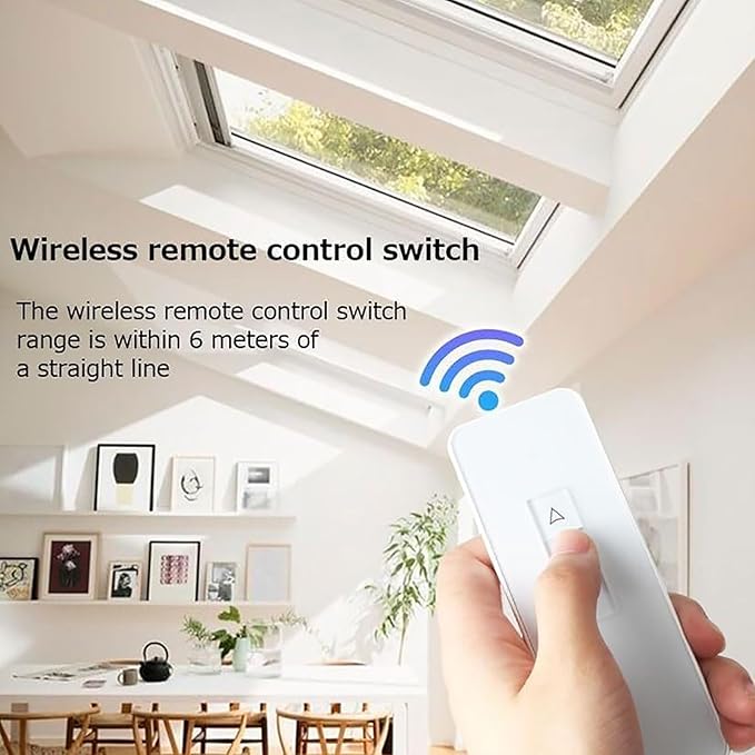 Automatic Window Opener, Electric Window Opener Actuator with Wall Switch and Remote Control, 400 Torque & Double-Layer Chain and Silent Design, for Skylight Window Greenhouse and Roof Vent