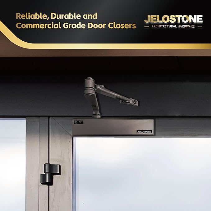 Heavy Duty, Commercial Door Closer D8000DA, ANSI Grade 1, UL 3 Hour Fire Rated, ADA Compliant, Delayed Action, Adjustable Spring Size 1-6 for Doors(44-330LB/30-60 in), Indoor/Outdoor (Bronze)
