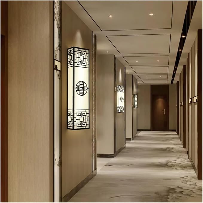 Chinese Style Bedroom Wall Lamp Strip Shaped Zen Background Wall Light Living Room Hallway Stairs Hotel Wall Sconces,Indoor