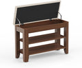 Shoe Bench for Entryway, Solid Rubberwood Shoe Bench with Hidden Storage, Adjustable 2-Tier Shelves & Soft PU Leather Seat, Shoe Rack Durable Easy Assembly for Hallway or Bedroom - Beige, 31.5"