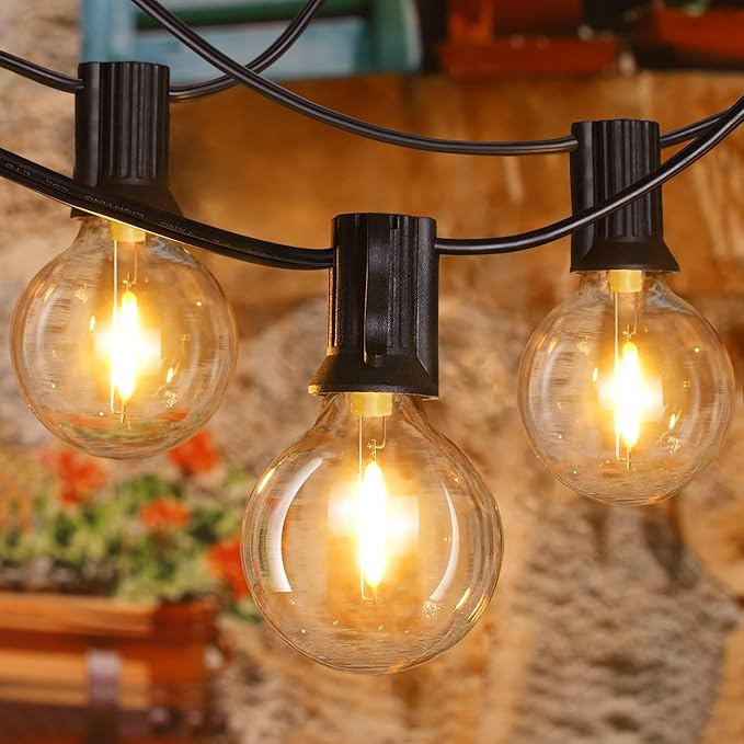 Ollny 19FT Outdoor String Lights, Waterproof Connectable Shatterproof Outside Light with 13 Edison + 1 Spare LED Bulbs Plug in, Patio Lights for Indoor Balcony Porch Camping Deck