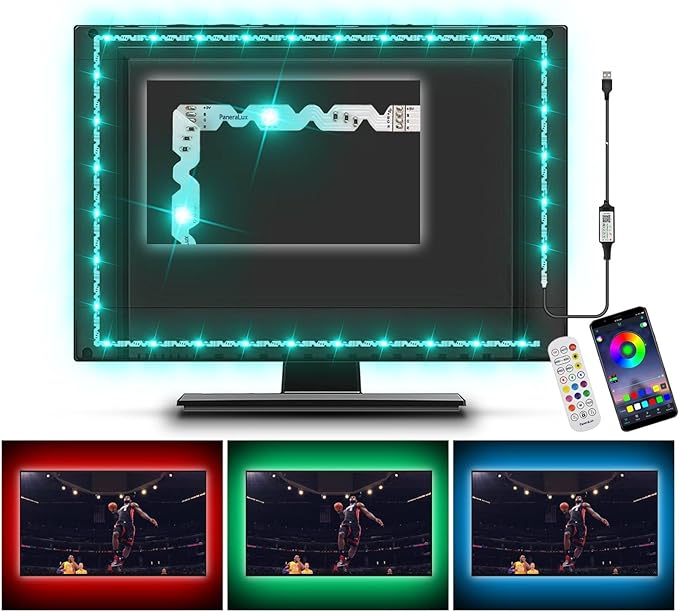 Led Light for TV Backlight, 16.4ft/5m RGB+W Behind TV Bias Lighting,USB Powered Led Strip Lights for HDTV PC Computer,Music Sync & Timer,Gaming Room Bedroom Decor Immersive Home Theater