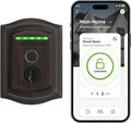 Kwikset Halo Touch Fingerprint Wi-Fi Smart Lock, Keyless Entry Door Deadbolt, Geofence Auto-Unlock, Grade AAA Certified, No Hub Needed Easy Install, Venetian Bronze Lifetime Finish Warranty