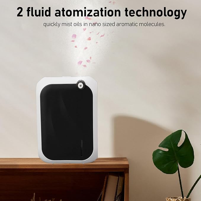 Smart Essential Oil Diffuser Aromatherapy Air Freshener with 140ML Oil Capacity 4 Speed Adjustment BT APP Control 200m Coverage for Home Office SPA (Black)