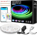 GUPUP 16.4ft COB RGB Smart IC LED Strip Lights,Addressable Color Chasing Strip Light, 24V 2880 LEDs Multicolor Flexible Tape Lighting Kit with APP Control &Music Mode, for TV,Bedroom,Party Decoration