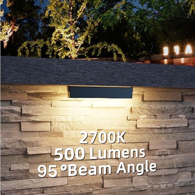 12 Pack 7 Inch Retaining Wall Lights, 5W LED Hardscape Lighting 12V AC/DC Low Voltage Step Lights Outdoor, 2700K Soft White IP65 Waterproof Landscape Lighting for Patio Walls Stairs, ETL