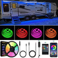 RV Awning Lights Kit, 20FT RGB Dimmable Waterproof 12V Camper Awning Strip Lights with APP/Remote Control, Sound Music Sync, RV Exterior Lighting for Party Motorhome Travel Trailer