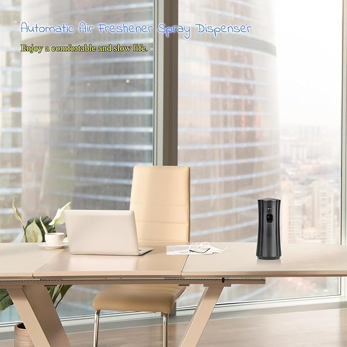 Automatic Fragrance Dispenser (2-Pack) Wall-mounted Aerosol Spray Air Freshener for Hotels, Home, Indoor, Offices, Schools, Restaurants, Commercial Place (Black, 008-BY)