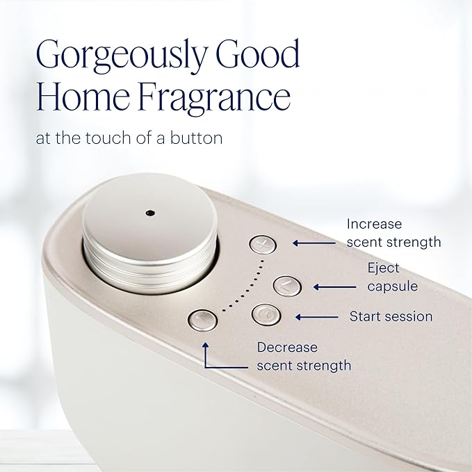 Aera Waterless Essential Oil Diffuser for Large Rooms (500–1000 Sq Ft) + Wi-Fi App & Alexa Control – Hypoallergenic Luxury Home Scent System (Fits 25mL Capsules –Sold Separately) – White