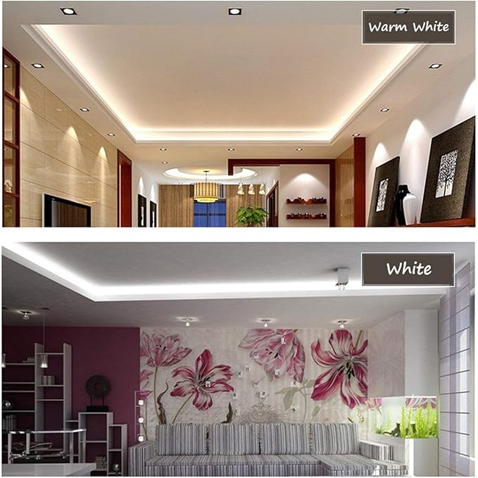 Warm White Color LED Strip Light, AC 110-120V Flexible/Waterproof/Multi-Modes Function/Dimmable SMD5050 LED Rope Light with Remote for Home/Office/Building Decoration (98.4ft/30m)