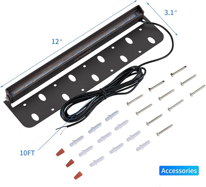 8-Packs 5W 12inch LED Hardscape Paver Lighting,12V AC/DC Low Voltage Retaining Wall Lights,LED Landscape Lighting,5000K Daylight White Outdoor Step Light,50,000 Hours Lifespan
