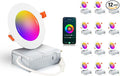 CLOUDY BAY [12 Pack] 4inch Smart WiFi LED Recessed Lighting,RGBCW Color Changing, Compatible with Alexa and Google Home Assistant, No Hub Required,10W 650LM, 2700K-6500K,CRI90+ Wet Location,12 Pack
