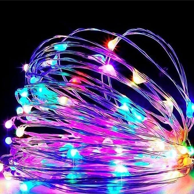 50Pack Fairy Lights Battery Operated, 7ft 20 LED 3 Modes Speed Twinkle Mini String Lights Waterproof Silver Wire Firefly Starry Lights for Mason Jars Wedding Party Christmas Decorations
