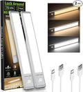 Under Cabinet Lighting, 2 Pack Motion Sensor Light Indoor, 88 LED USB Rechargeable Battery Operated, 3 Levels Dimmable Magnetic Closet Lights, Wireless Under Counter Lights for Kitchen Stairs Hallway
