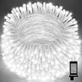 LAMPHOME 99ft Christmas Decorative Mini Lights, 300 LED Transparent Wire Fairy Starry String Lights Plug in, 16Lighting Modes for Indoor Outdoor Xmas Tree Wedding Party Decoration (White)
