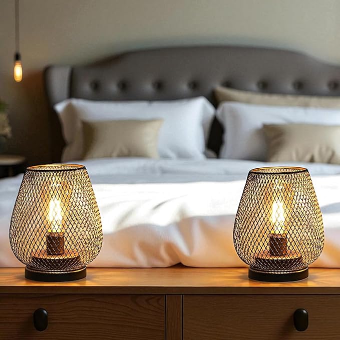 JHY DESIGN 6PCS Metal Cage LED Lantern Battery Powered Lamp Vintage Cordless Accent Light Great for Weddings Parties Patio Bedroom Living Room Yard Events for Indoors Outdoors